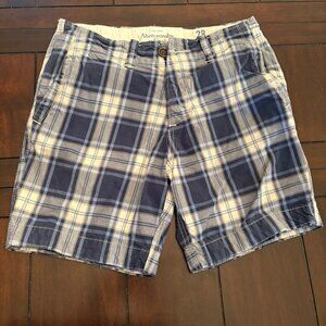 Mens Blue Plaid Abercrombie Shorts